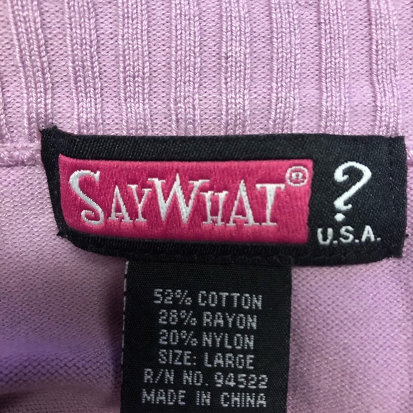 Say What? Women’s Long-Sleeve Off -Shoulder Sweater. Size Large Lavender Lilac - Picture 7 of 7